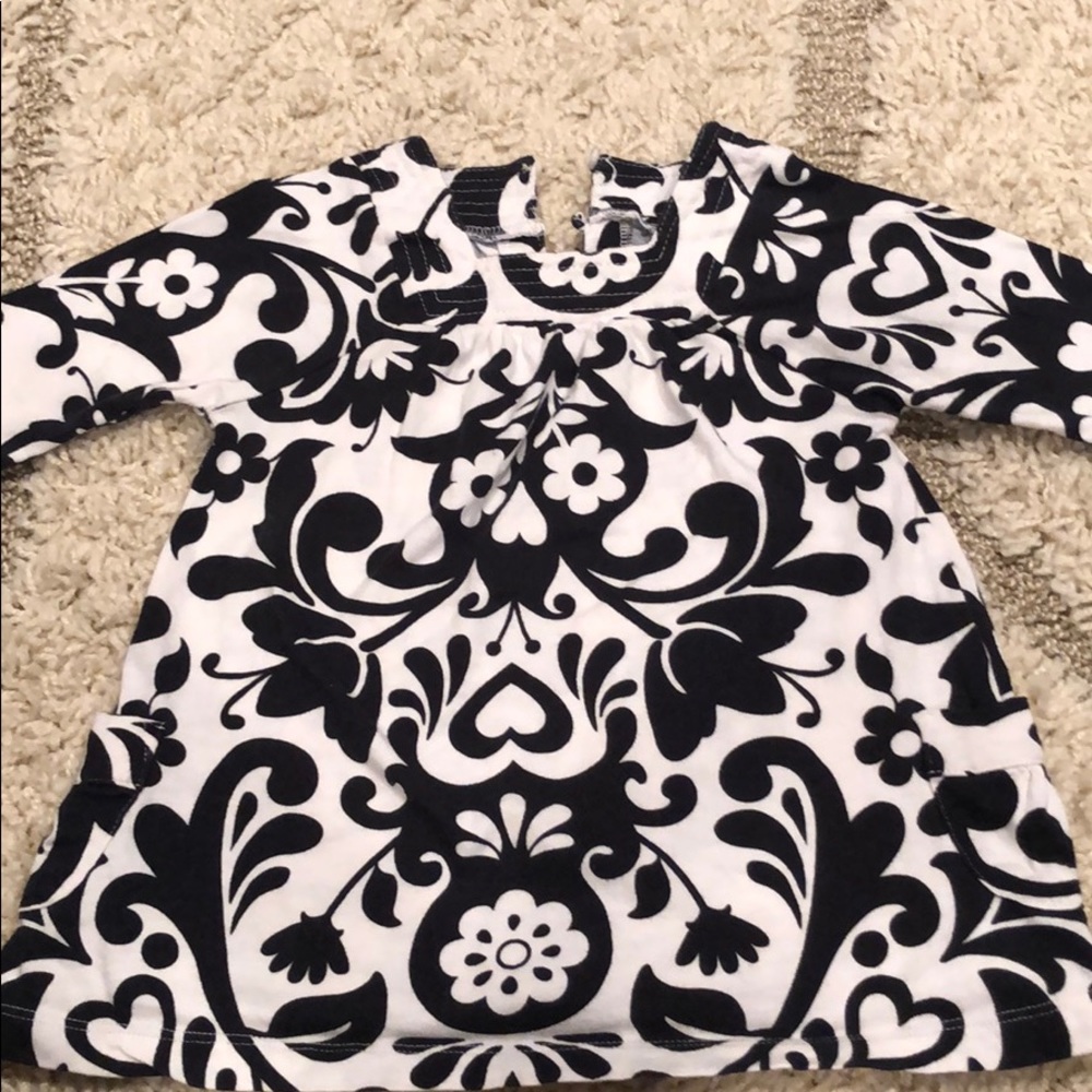 Carters girls black and white floral shirt